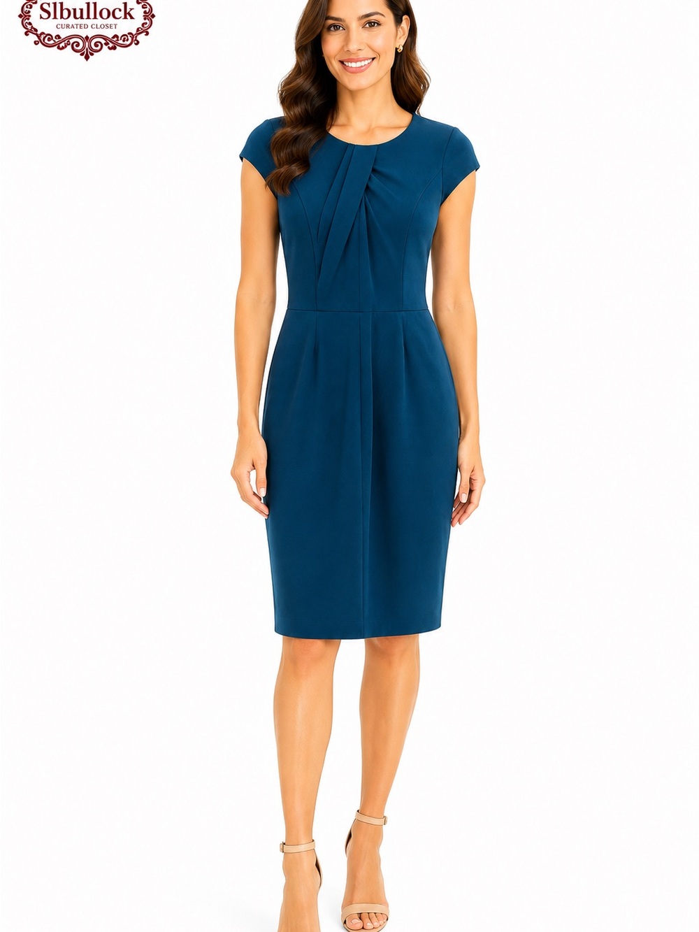B3 Banana Republic Size 2 Teal Twist Front Sheath Dress